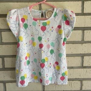 The Beaufort Bonnet Company Balloon Print Kids Shirt - Pink, Green, Yellow